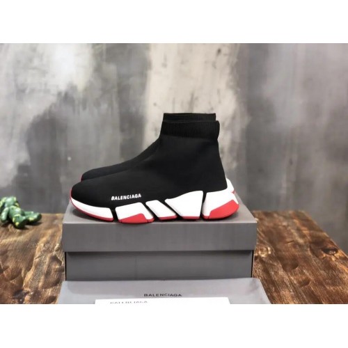 Balenciaga Speed Clear Sole Replica Trainer “Black White & Red Sole”