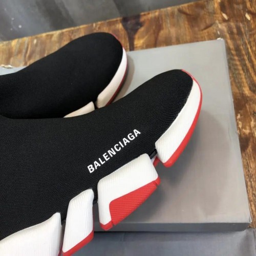 Balenciaga Speed Clear Sole Replica Trainer “Black White & Red Sole”