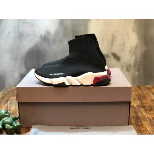 Balenciaga Speed Clear Sole Replica Trainers “Black Red”