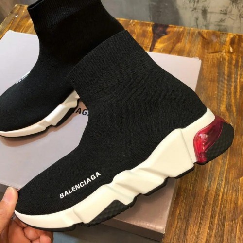 Balenciaga Speed Clear Sole Replica Trainers “Black Red”