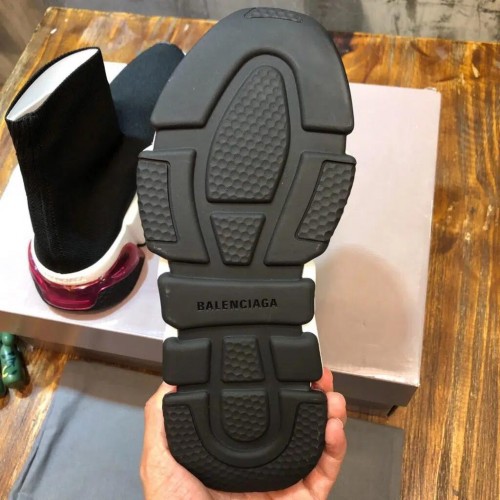 Balenciaga Speed Clear Sole Replica Trainers “Black Red”