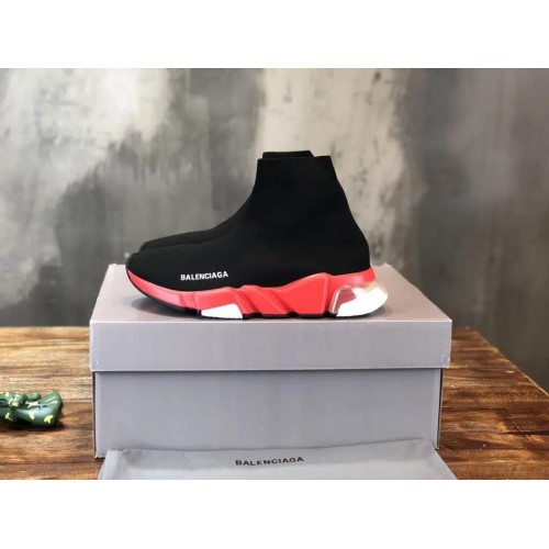 Balenciaga Speed Clear Sole Replica Trainer “Black Red Sole”