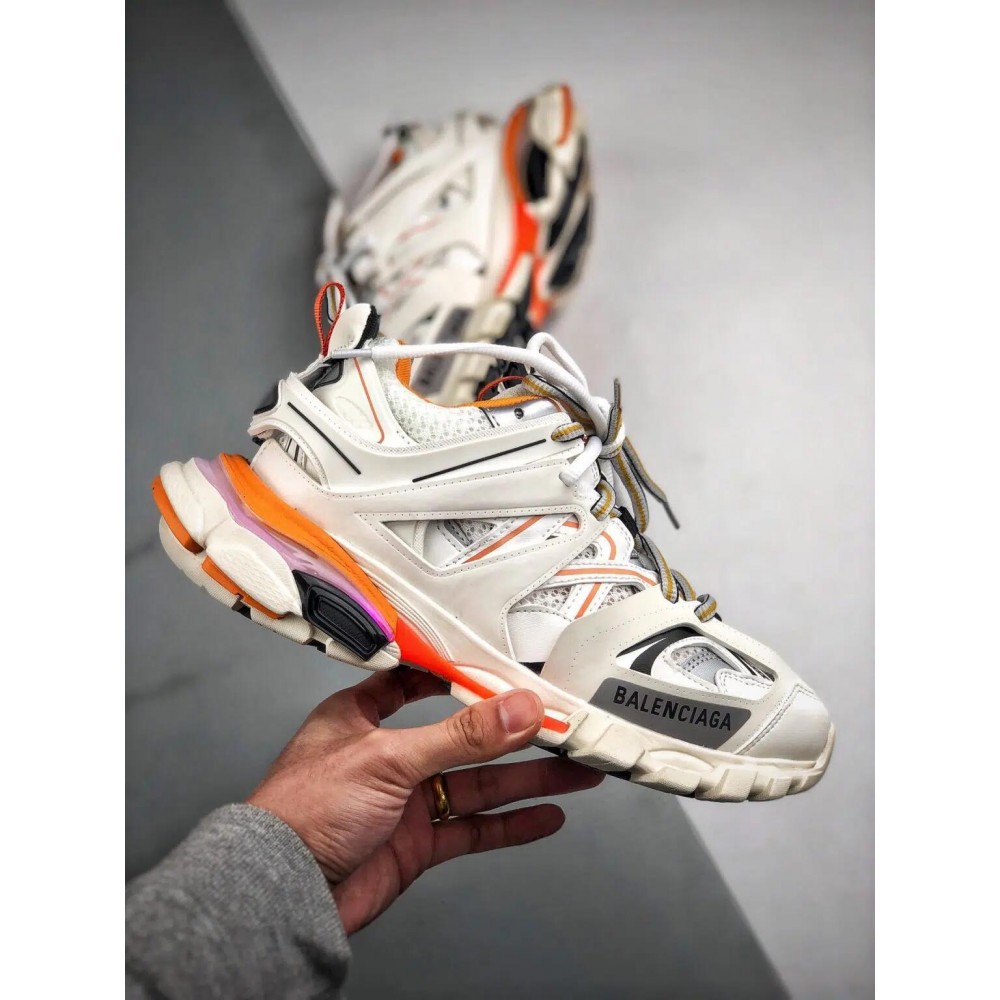 Balenciaga Track Reps Sneaker “WHITE /ORANGE” No Lights
