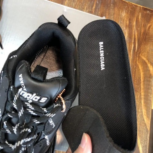 Balenciaga Triple S Sneaker Reps “Black & Allover White Logo”