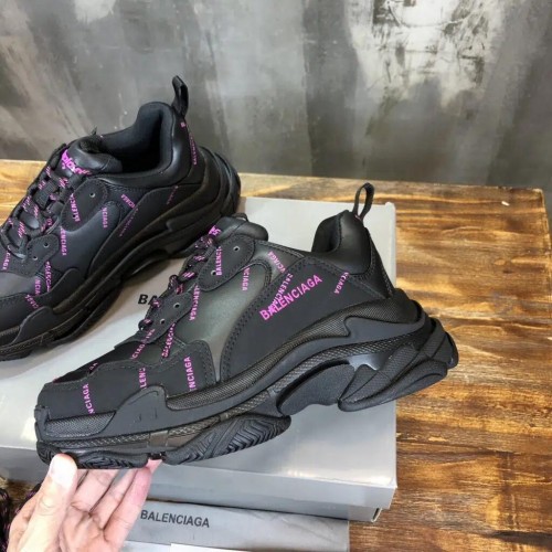 Balenciaga Triple S Sneaker Reps “Black & Allover Pink Logo”