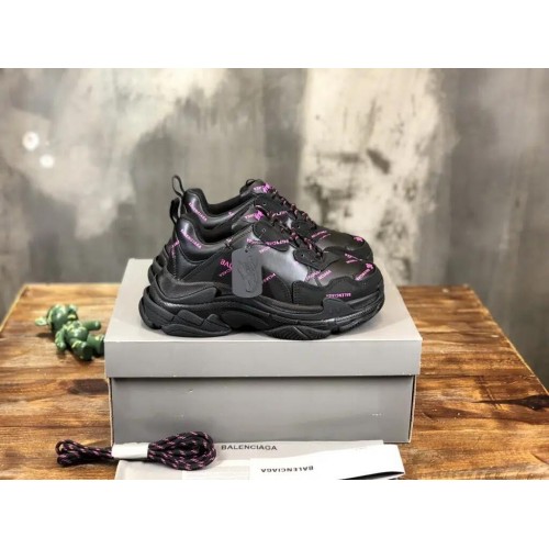 Balenciaga Triple S Sneaker Reps “Black & Allover Pink Logo”