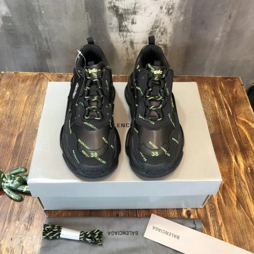 Balenciaga Triple S Sneaker Reps “Black & Allover Green Logo”