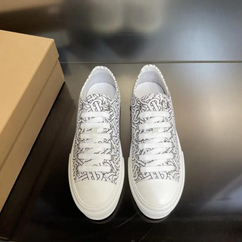Burberry Cotton Sneaker – White Black Logo