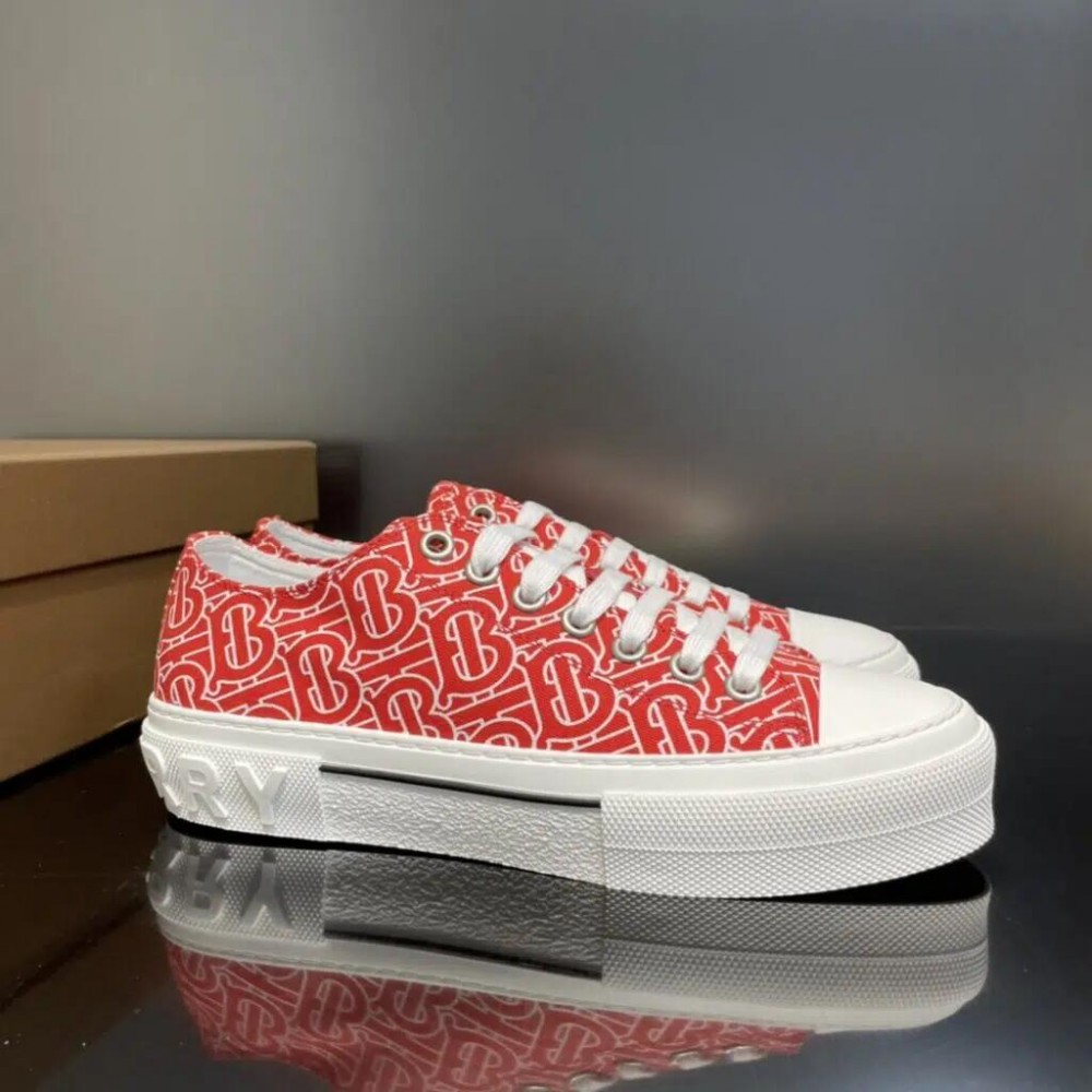 Burberry Cotton Sneaker – Red White Logo
