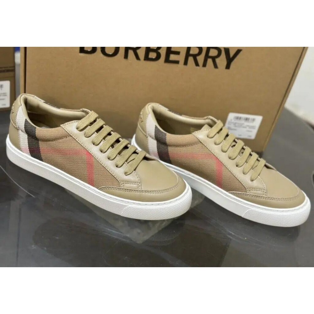 Burberry Low Top Sneaker- Plaid Tan