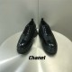 chanel diamond thick sole leather shoes