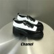 chanel diamond thick sole leather shoes