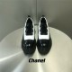 chanel diamond thick sole leather shoes