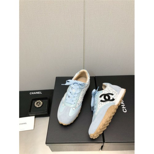 chanel printed white shoes