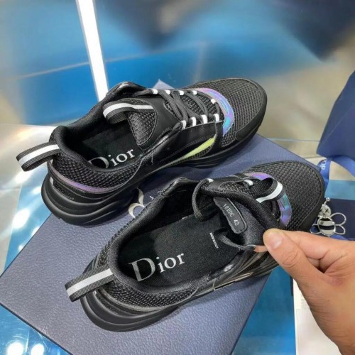 DIOR B22 Black Technical Mesh and Smooth Calfskin