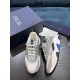 DIOR B22 White and Blue Technical Mesh and Gray Calfskin