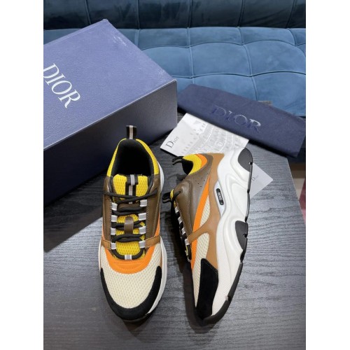 DIOR B22 Brown and Orange Sneakers