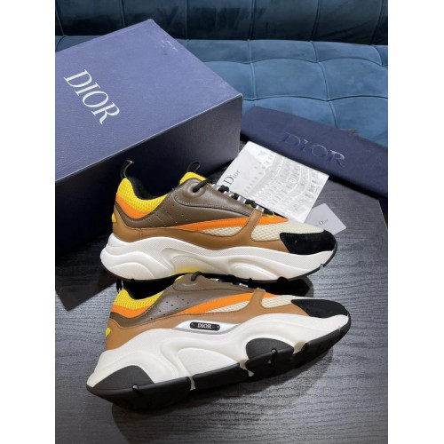 DIOR B22 Brown and Orange Sneakers