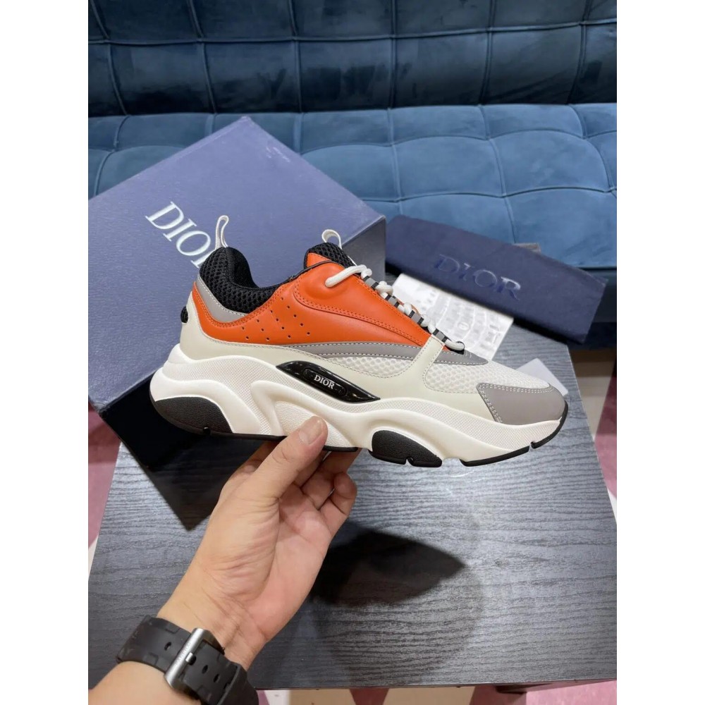 DIOR B22 Sneakers Orange and White