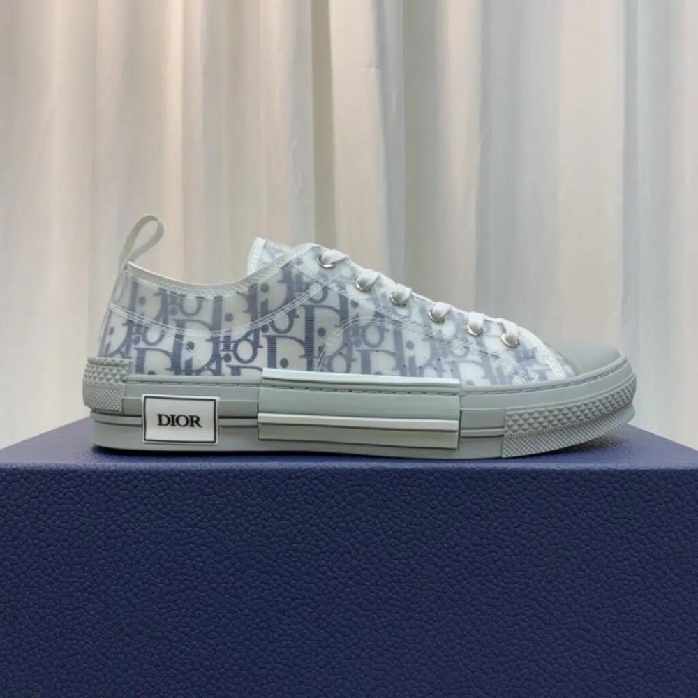 DIOR B23 Low Top Logo Oblique Grey Sneakers