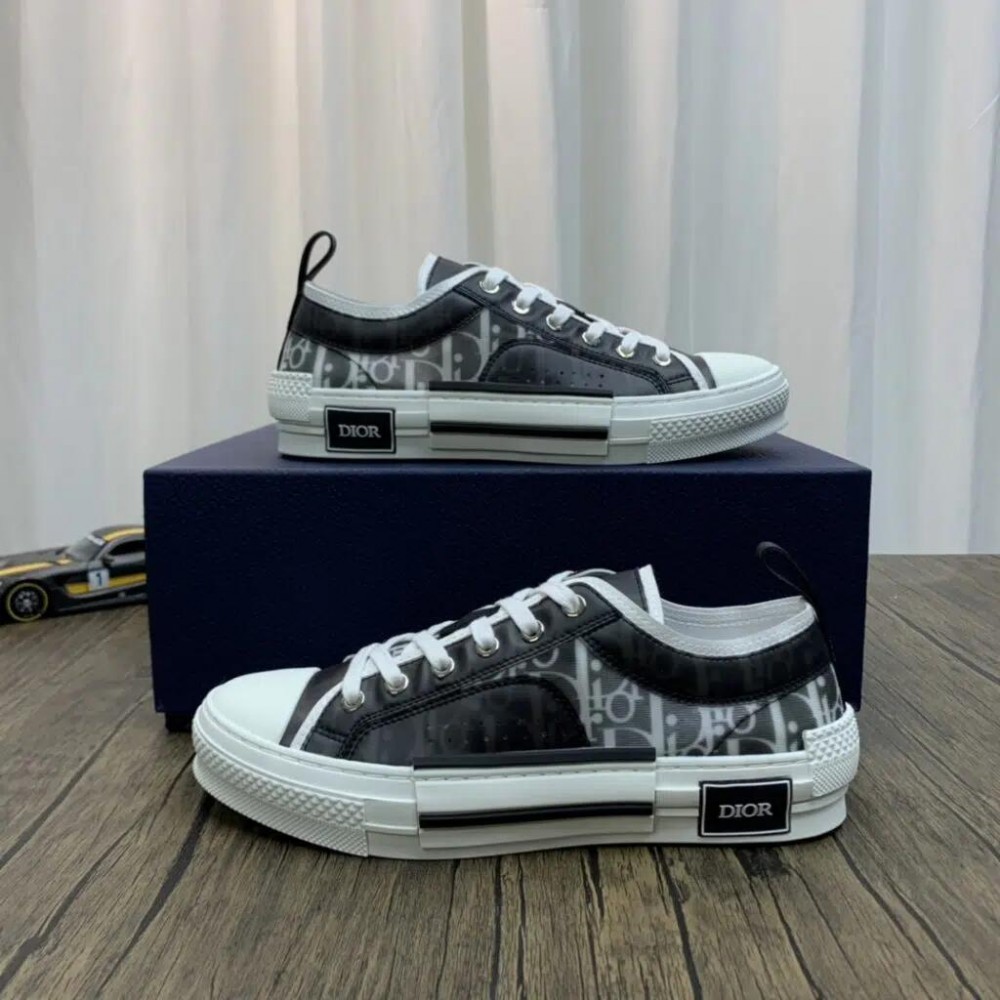 DIOR B23 Low Oblique Black White Sneakers