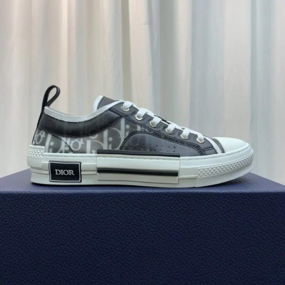 DIOR B23 Low Oblique Black White Sneakers