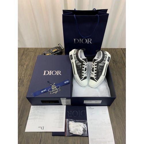 DIOR B23 Low Oblique Black White Sneakers