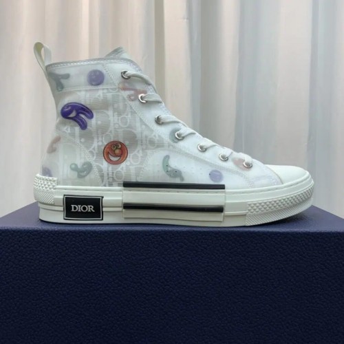 DIOR B23 High Top Sneaker White Oblique Canvas