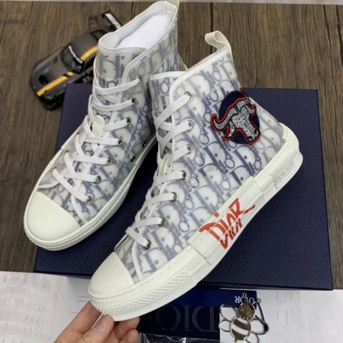 Dior B23 High Top Logo Oblique Bull Sneakers