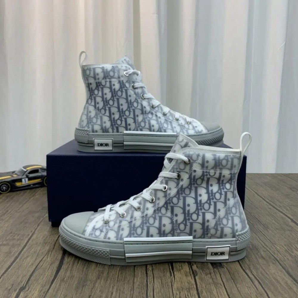 DIOR B23 High Grey Oblique Sneakers