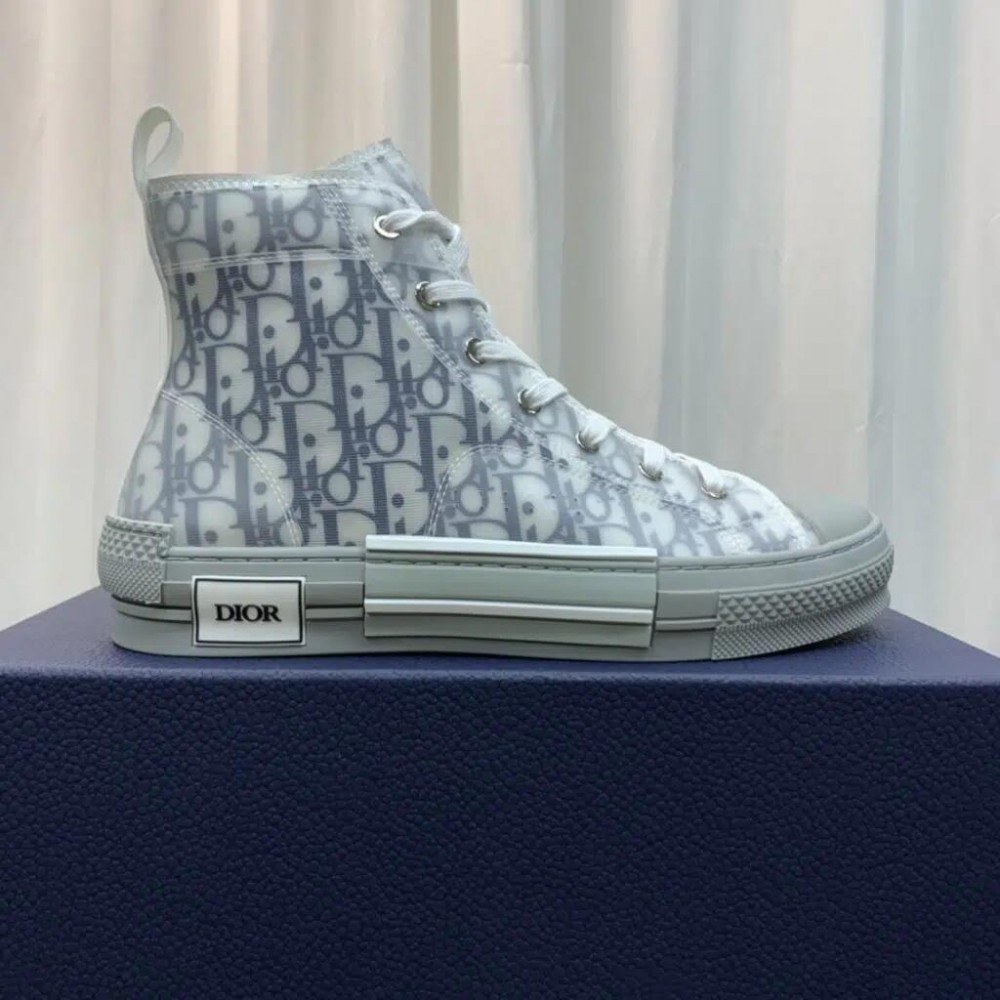 DIOR B23 High Grey Oblique Sneakers