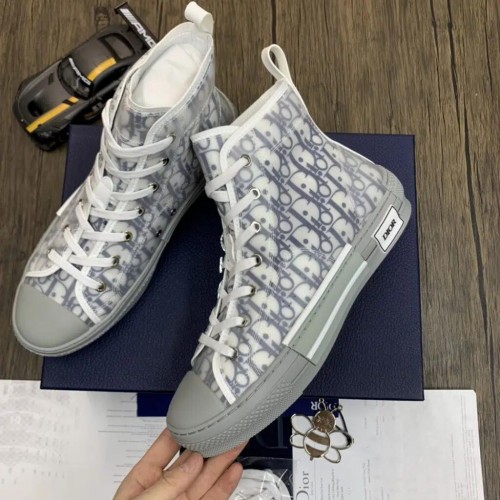 DIOR B23 High Grey Oblique Sneakers