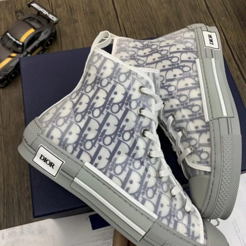 DIOR B23 High Grey Oblique Sneakers