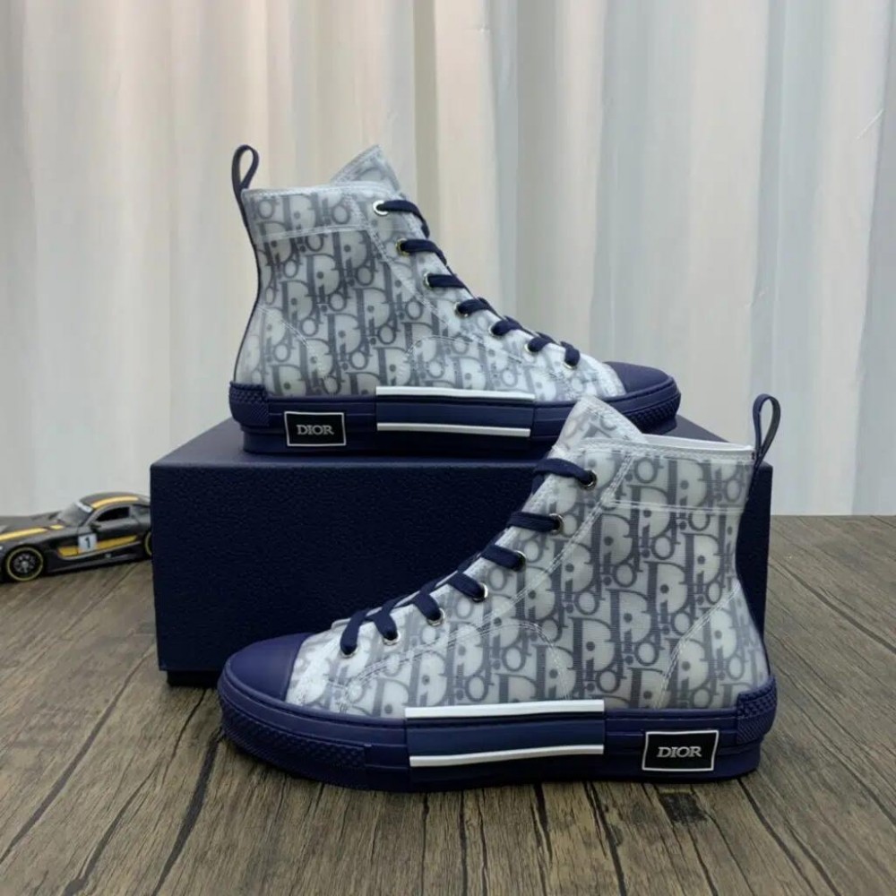 DIOR B23 High Blue Oblique Sneakers for Men