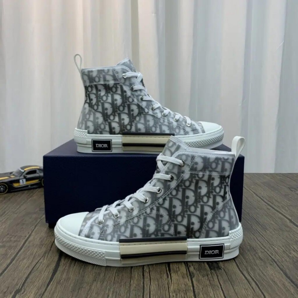 DIOR B23 High Top Oblique White Sneakers
