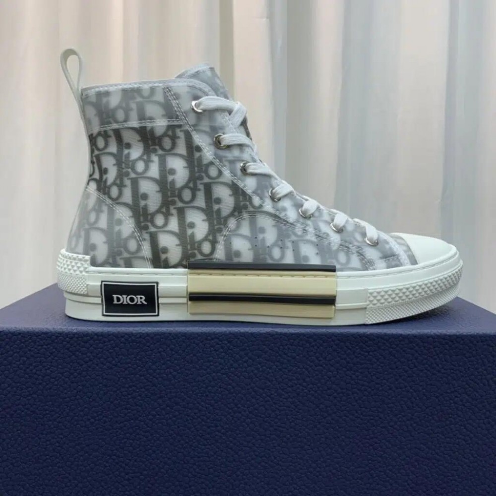 DIOR B23 High Top Oblique White Sneakers