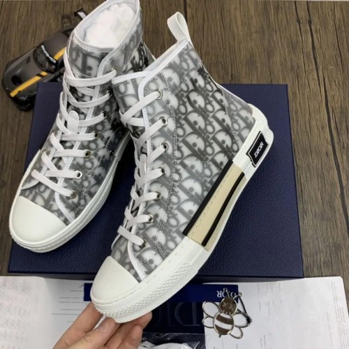 DIOR B23 High Top Oblique White Sneakers