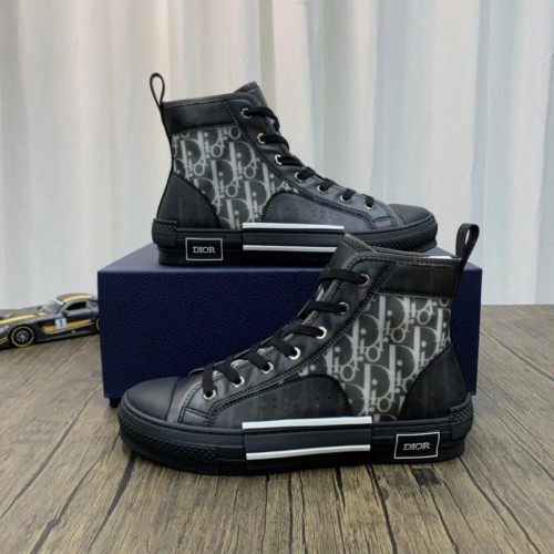 DIOR B23 High Top Canvas Oblique Black