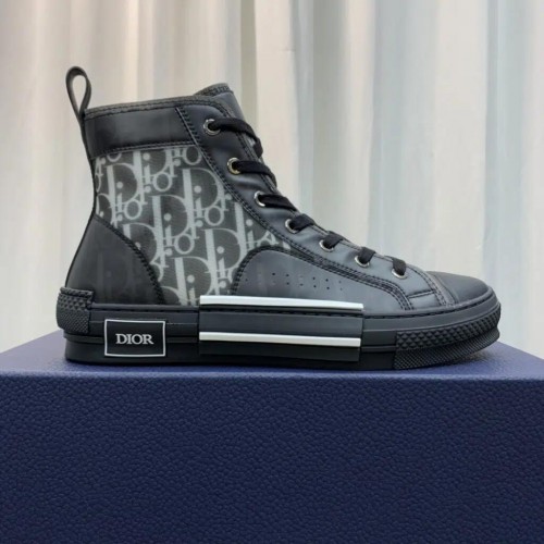 DIOR B23 High Top Canvas Oblique Black