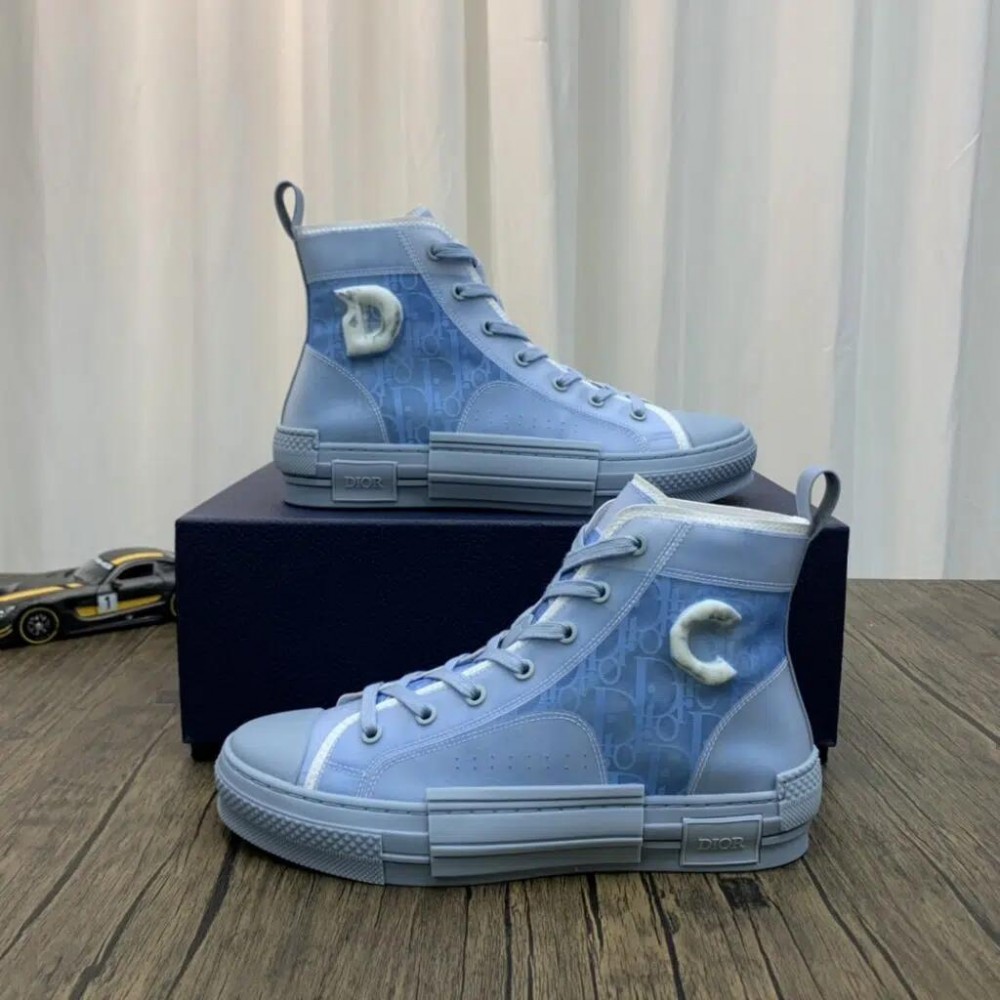 DIOR B23 High Top Oblique Blue letters Sneakers