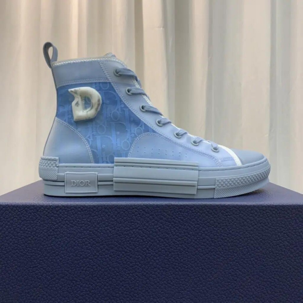DIOR B23 High Top Oblique Blue letters Sneakers
