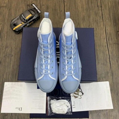 DIOR B23 High Top Oblique Blue letters Sneakers