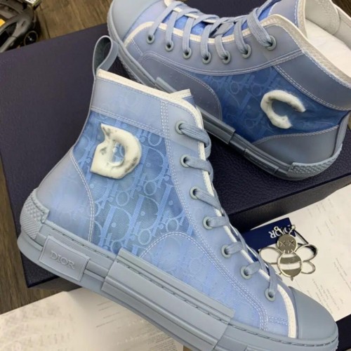 DIOR B23 High Top Oblique Blue letters Sneakers