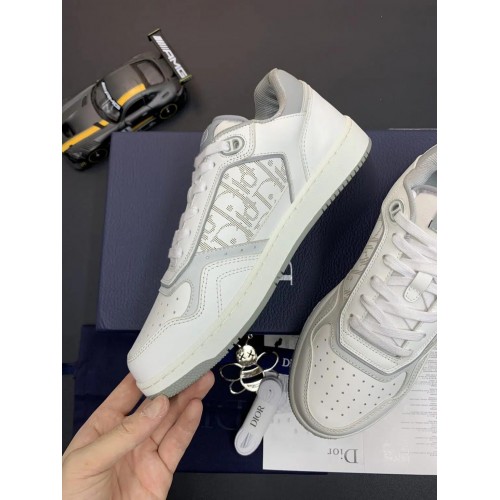 DIOR B27 Low Top Sneakers Smooth Calfskin | White Grey