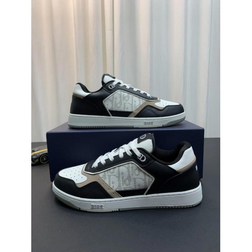 DIOR B27 Low Top Black White Beige Oblique Galaxy Sneakers