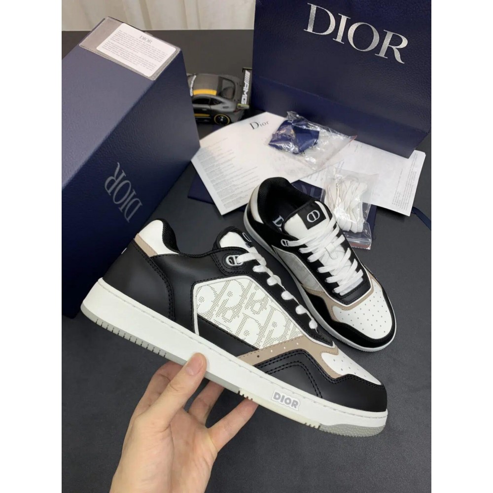 DIOR B27 Low Top Black White Beige Oblique Galaxy Sneakers