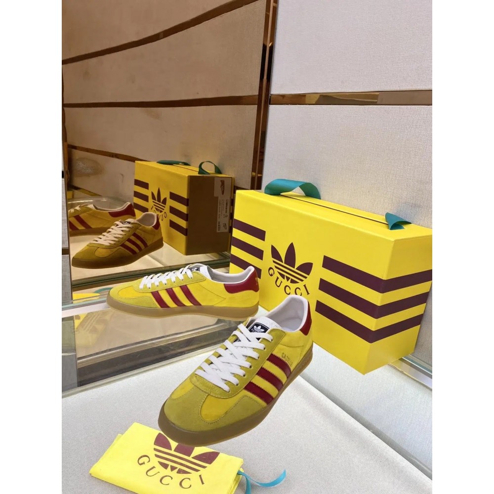 Adidas x Gucci Gazelle – Yellow/Red Low Top Rep Sneakers