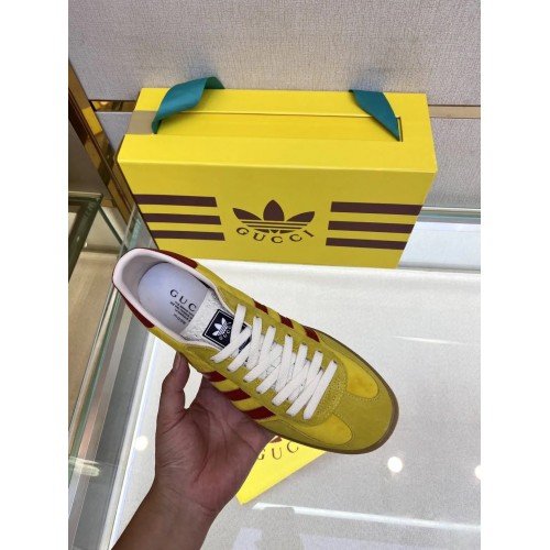 Adidas x Gucci Gazelle – Yellow/Red Low Top Rep Sneakers