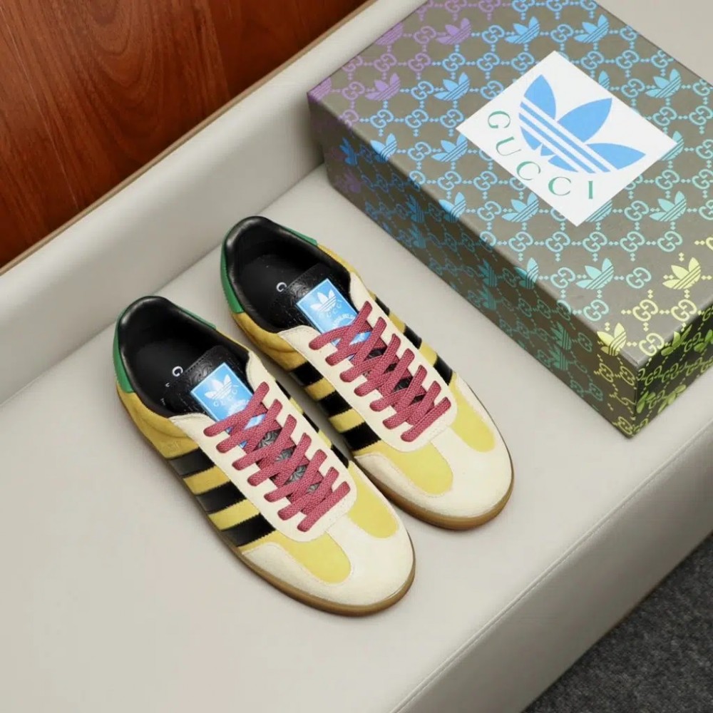 Adidas x Gucci Gazelle – Yellow/Green Low Top Rep Sneakers