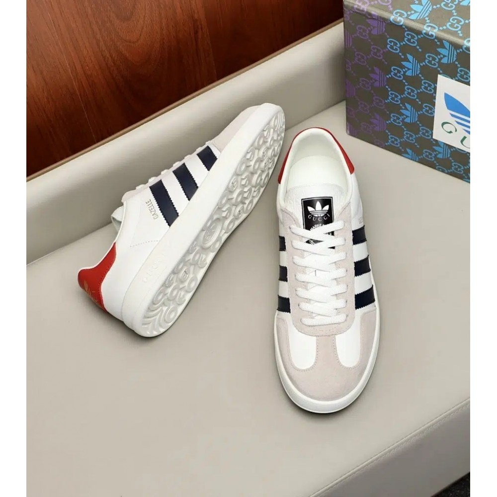 Adidas x Gucci Gazelle W – White Low Top Rep Sneakers